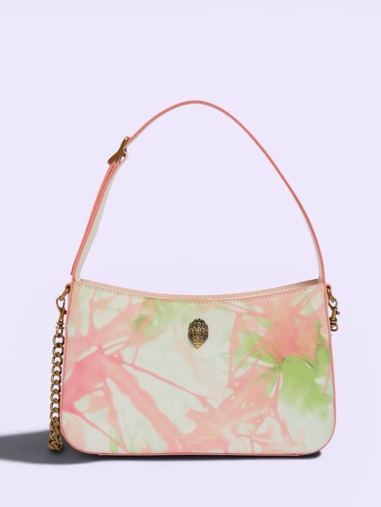 Kurt Geiger Handbags - Kurt Geiger Pink Tie-Dye Shoulder Bag with Cream & Green Accents